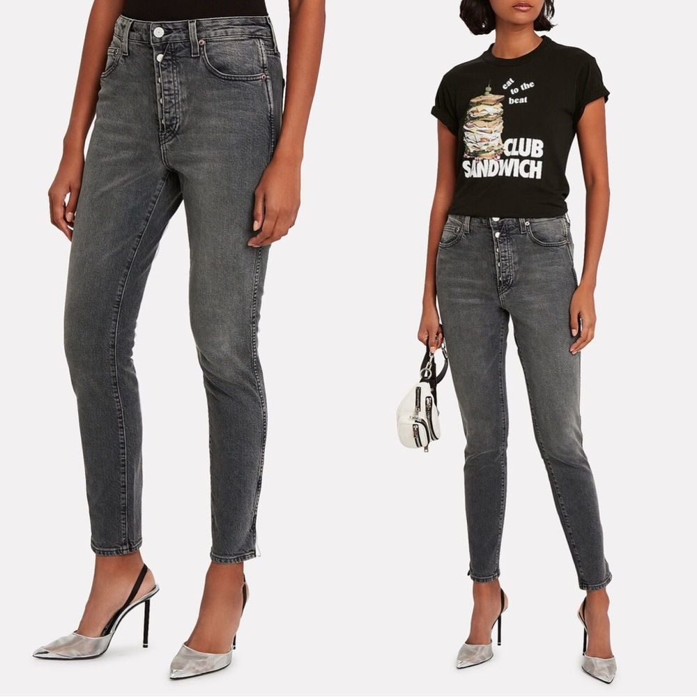 TRAVE Lawson High-Rise Slim Full Length Jeans In Shades of Grey 27